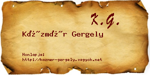 Kázmér Gergely névjegykártya